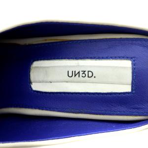 UN3D. ウッドヒール ミュール サンダル スクエアトゥ チャンキーヒール 38 24.5cm グレー