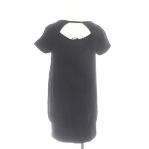 VIVIENNE TAM カットソー チュニック 半袖 スクエアネック 0 XS 黒 ブラック