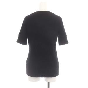 VIVIENNE TAM 半袖 龍刺繍 ニット セーター モヘヤ混 1 黒 青 ブラック ブルー