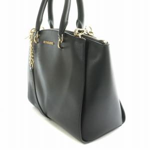 MICHAEL Michael Kors ELLIS 2WAY トートバッグ ハンドバッグ ショルダーバッグ レザー ロゴ チェーン 切替 黒 ブラック
