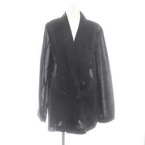 24SS ガスボイルシアーシダブルジャケット テーラードジャケット 36 黒 ブラック /DF OS