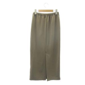 IENA 24SS CARREMANジョーゼットリーンスカート タイト イージー マキシ ロング 36 S グレージュ 24060900505020