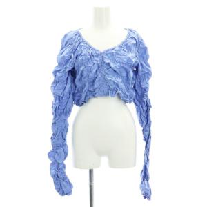 EASY BLOCK 2WAY CD カーディガン 長袖 ジップアップ コットン F 青 ブルー /NR