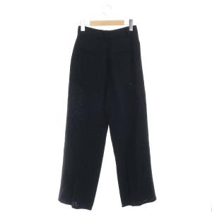 EVERYDAY I LIKE Tweed Wide ワイドパンツ ジッパーフライ 36 黒 ブラック