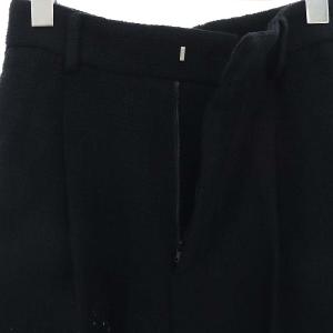 EVERYDAY I LIKE Tweed Wide ワイドパンツ ジッパーフライ 36 黒 ブラック