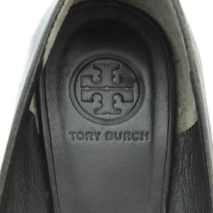 TORY BURCH バレエシューズ パンプス ラウンドトゥ ロゴ 8.5 25.5cm 黒 ブラック