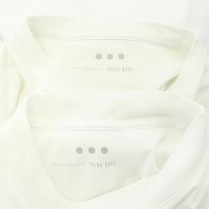 three dots unisex 2パックTシャツ レギュラーフィット クルーネック スーピマコットン XS 白 ホワイト