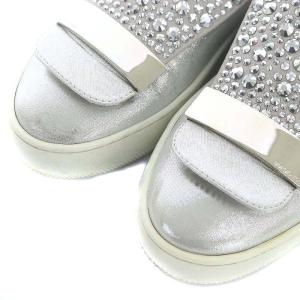 Sergio Rossi SR1 ラインストーンスリッポンスニーカー 37 ライトグレー