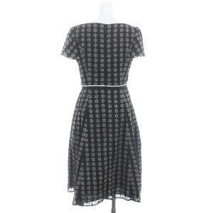 TOCCA 22SS RUSH HOUR ドレス ワンピース ロング 半袖 00 黒 白 ブラック ホワイト