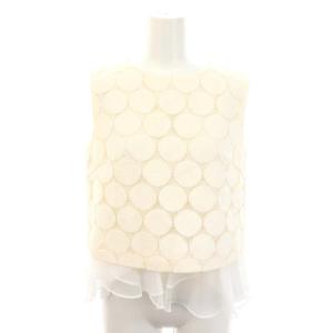 Diagram GRACE CONTINENTAL セットアップ ドットレース ノースリーブブラウス フリル プルオーバー タイトスカート 膝丈 36 アイボリー ライトピンク