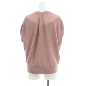 ANAYI 24AW バックリボンネックシアー プルオーバーニット カットソー 半袖 38 ピンク /MF OS SH