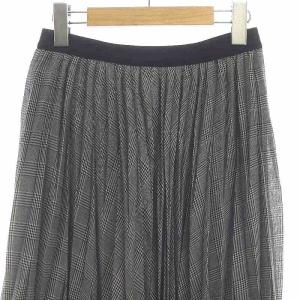 ANAYI グレンチェックプリーツスカート イージー マキシ ロング 36 S グレー
