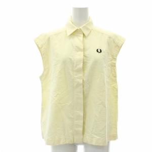 24SS スリーブレスシャツ 前開き ノースリーブ ロゴ刺繍 UK10 ライトイエロー G7144 /DO