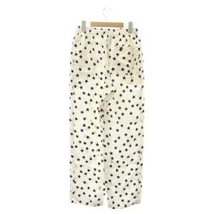 LOUIS VUITTON 22AW シルクスター柄パンツ 36 エクリュ ブラック