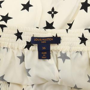 LOUIS VUITTON 22AW シルクスター柄パンツ 36 エクリュ ブラック