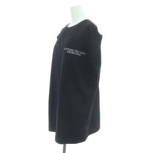 AMERICANA エンブロイダリーTシャツ カットソー フレンチスリーブ 黒 ブラック /HK OS