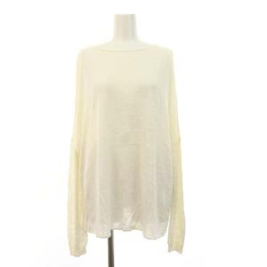 Tenuity ニット カットソー 長袖 シルク リネン混 白 ホワイト