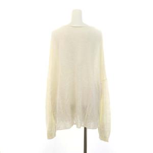 Deuxieme Classe Tenuity ニット カットソー 長袖 シルク リネン混 白 ホワイト