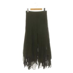ヘムスカート マーメイドスカート アシンメトリー ロング 0 カーキ