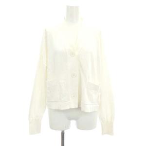 24SS ドライコットン Vネックカーディガン 長袖 クロップド 白 ホワイト