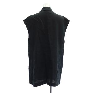 Loungedress GALLARDAGALANTE 22SS リネンジレジャケット ベスト ダブル F 黒 ブラック /MY OS