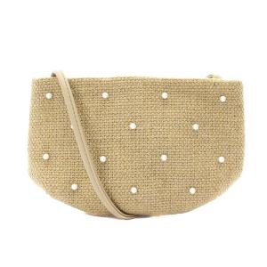 23SS Piccolo パール付きリネンポシェット ショルダーバッグ ベージュ /MY OS