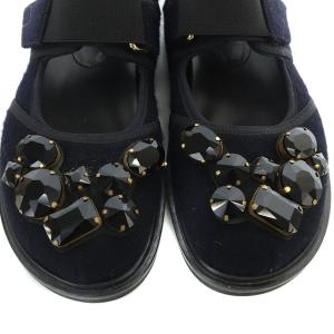 MARNI ビジュー ベルクロ サンダル ストラップ 23cm 紺 ネイビー /SR