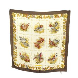 スカーフ バード柄 大判 シルク 絹 マルチカラー SH OH