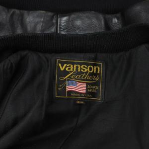 vanson Leathers レザーブルゾン ジャケット ジップアップ ワッペン 38 ブラック