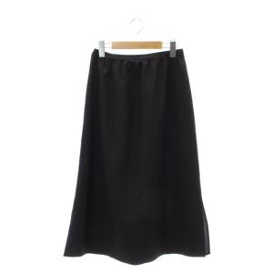 VERMEIL par iena 24SS ラッセルプリーツスカート ロング インナー付き F 黒 ブラック /ES OS