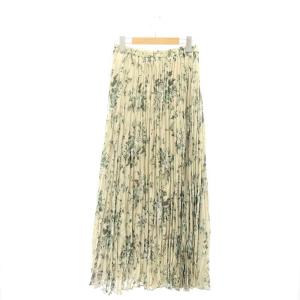 CLANE OLD FLOWER PLEAT LONG SKIRT オールドフラワープリーツロングスカート 花柄 ボタニカル柄 1 ベージュ
