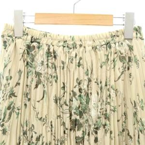 CLANE OLD FLOWER PLEAT LONG SKIRT オールドフラワープリーツロングスカート 花柄 ボタニカル柄 1 ベージュ