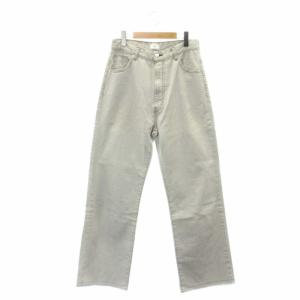 22SS コットンパンツ ストレート カットオフ ダメージ加工 ジッパーフライ 25 ライトグレー
