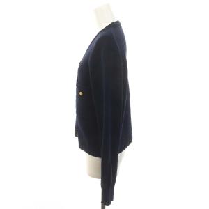 Plage ゴールドボタンニットジャケット ブレザー ノーカラー 金ボタン コットン F 紺 ネイビー