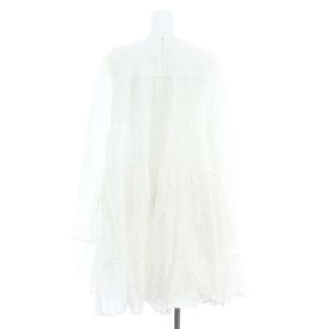 Merlette SOLIMAN ティアードワンピース 長袖 ミニ コットン XS 白 ホワイト 9910300018
