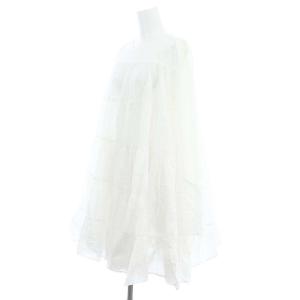 Merlette SOLIMAN ティアードワンピース 長袖 ミニ コットン XS 白 ホワイト 9910300018