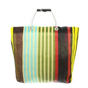 MARNI フラワーカフェ メッシュ トートバッグ ベージュ マルチカラー