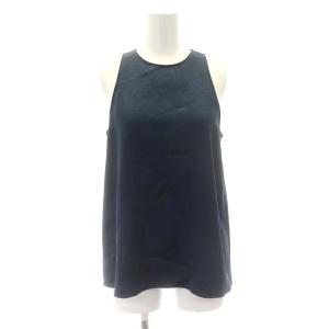 23SS ミニマルサテンノースリーブブラウス 緑 グリーン /MI OS