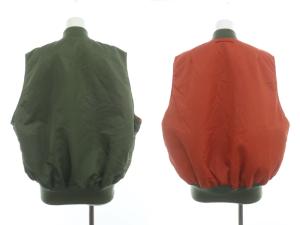 Ameri VINTAGE × アルファ ALPHA 23AW MA1 VEST リバーシブル ベスト 中綿 ジップアップ M カーキ オレンジ
