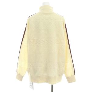 Ameri VINTAGE 23AW UND LACE KNIT LINE TOP ジップアップ カーディガン ニット カットソー 長袖 総レース F