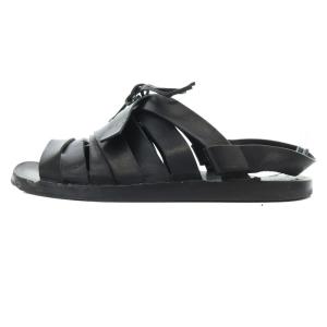 JIL SANDER レザーフラットストラップサンダル リボン 36 23.0cm 黒 ブラック