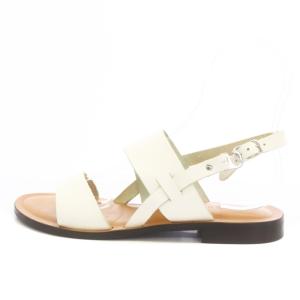 GALERIE VIE ベルテッドサンダル ストラップ レザー 38 24.0cm 白 ホワイト