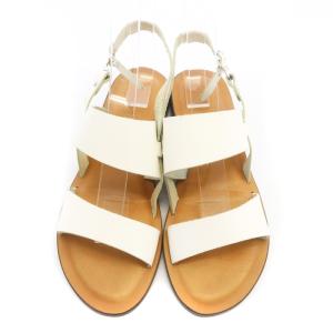 GALERIE VIE ベルテッドサンダル ストラップ レザー 38 24.0cm 白 ホワイト