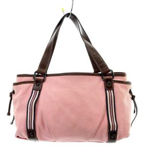 BURBERRY BLUE LABEL ロゴ ハンドバッグ トートバッグ プリント キャンバス スタッズ ピンク