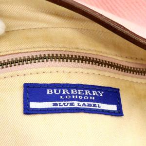 BURBERRY BLUE LABEL ロゴ ハンドバッグ トートバッグ プリント キャンバス スタッズ ピンク