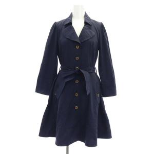 ナイロンコート スプリング ロング フレア 薄手 38 M 紺 ネイビー