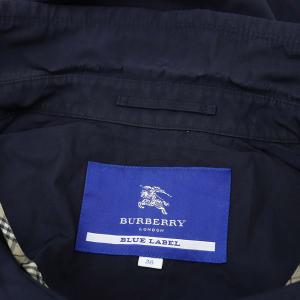 BURBERRY BLUE LABEL ナイロンコート スプリング ロング フレア 薄手 38 M 紺 ネイビー