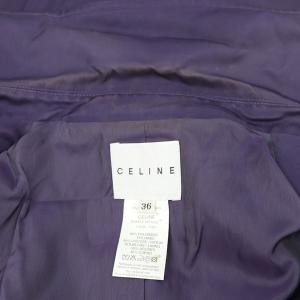 CELINE スプリングコート トレンチ ダブル ミドル丈 36 S 紫 パープル