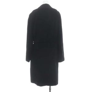 BARNEYS NEW YORK ウール オーバーコート ロング 2 M 黒 ブラック
