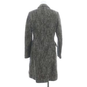 HUGO BOSS ウールツイードロングコート US2 XS 黒 ブラック マルチカラー